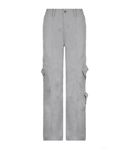 Cargo Solid Baggy Pants